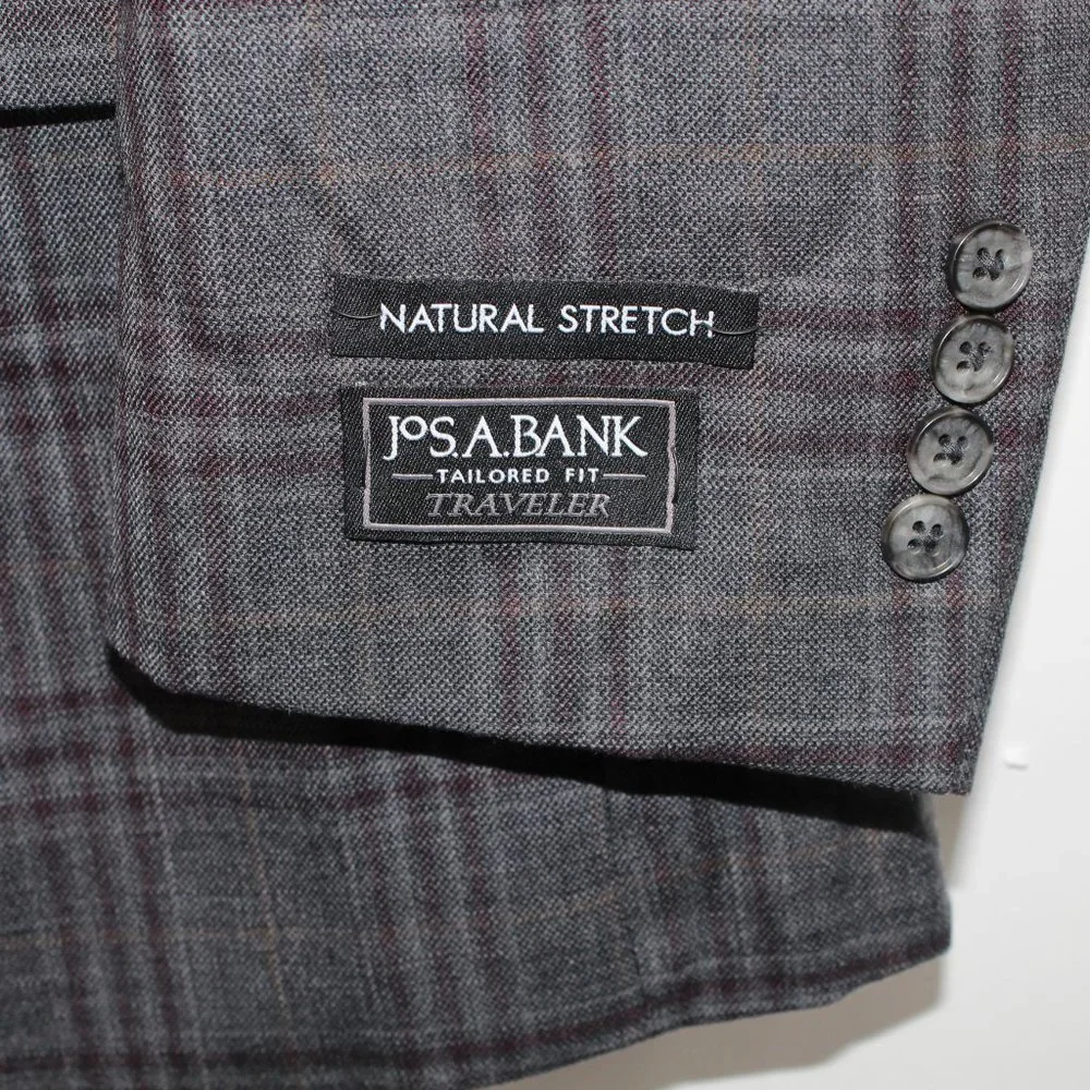 Jos. A. Bank Traveler NWT Men 44R Natural Stretch Tailored Fit Sport Coat Blazer - Picture 4 of 12